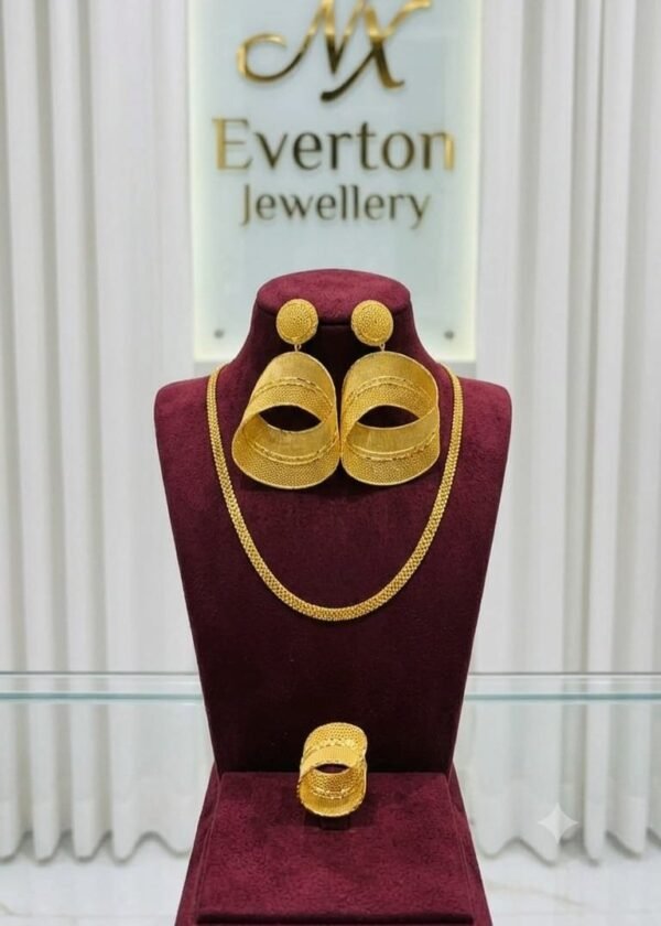 African Gold Plated Earring & Ring Set