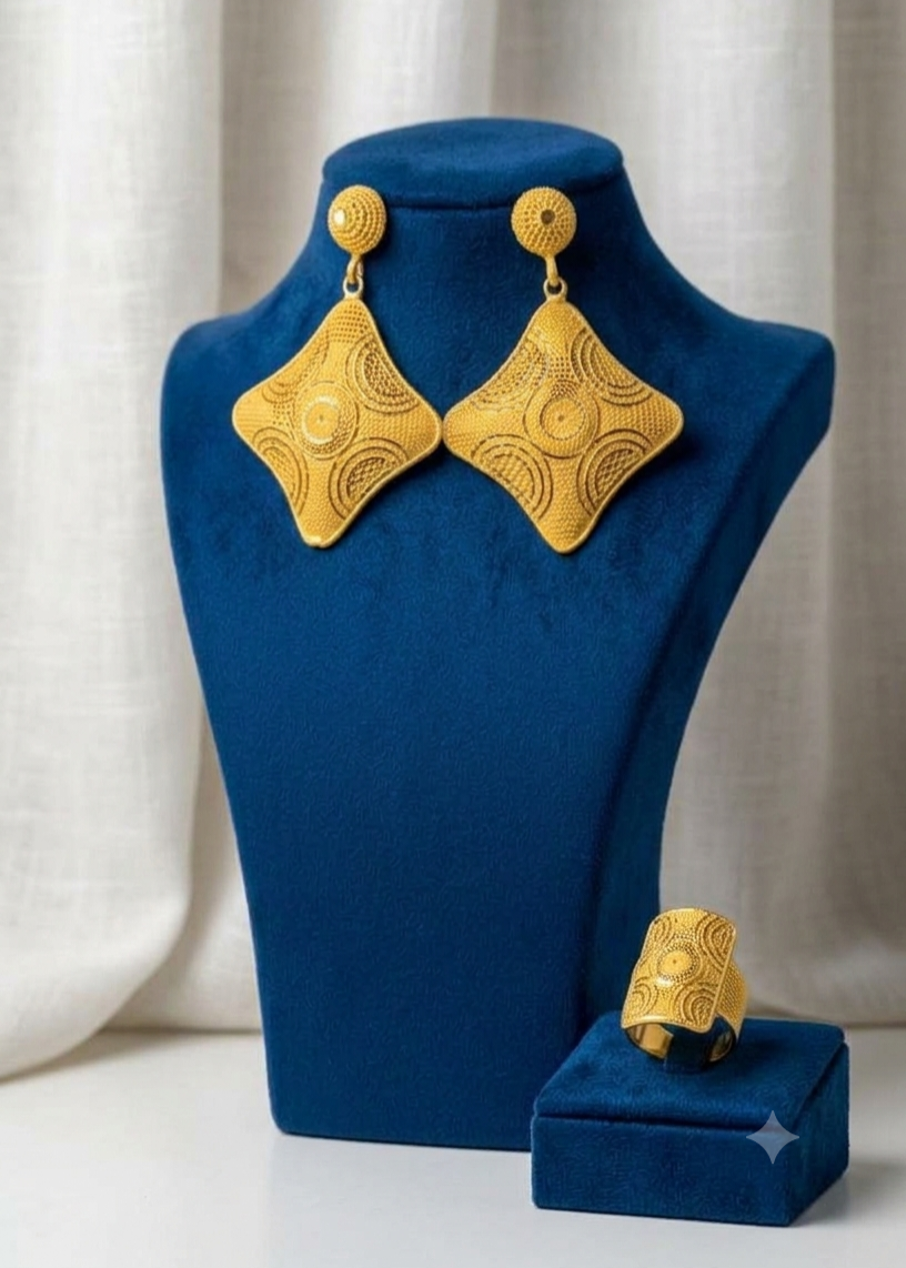 Gold Plated Earring & Ring Set
