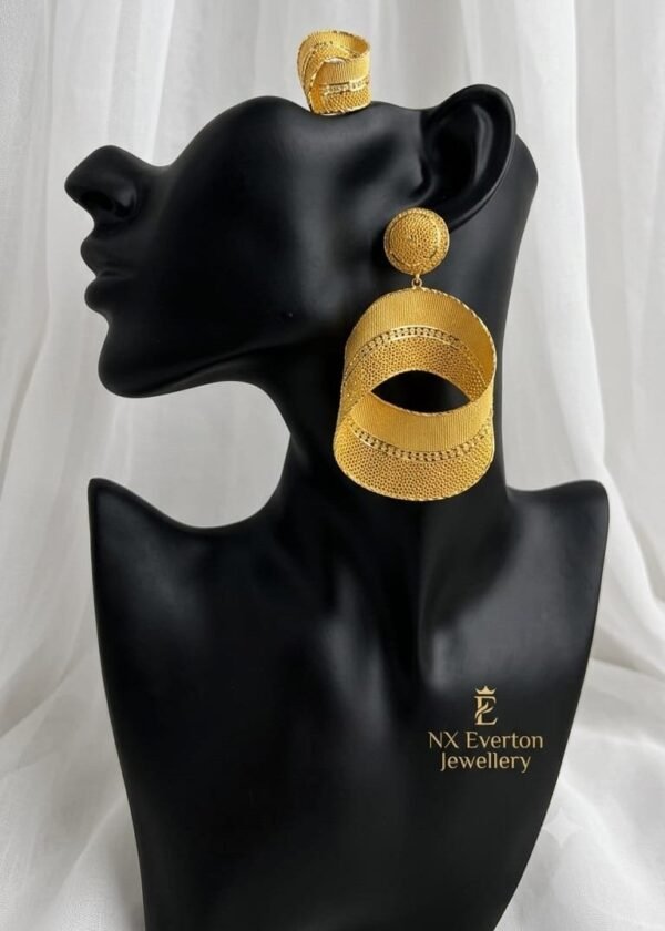 Regal Spiral Gold-Plated Statement Earrings