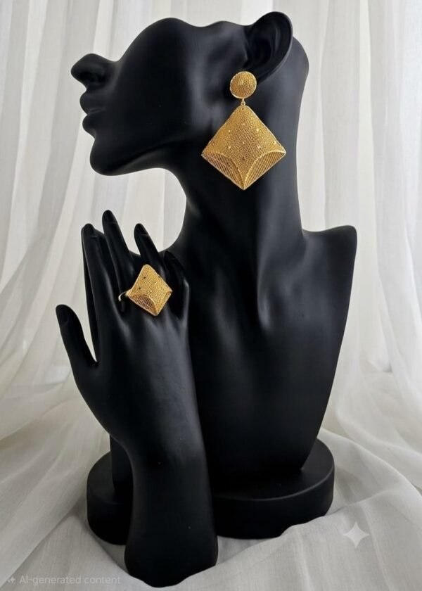 Regal Geometric Gold-Plated Statement Earrings