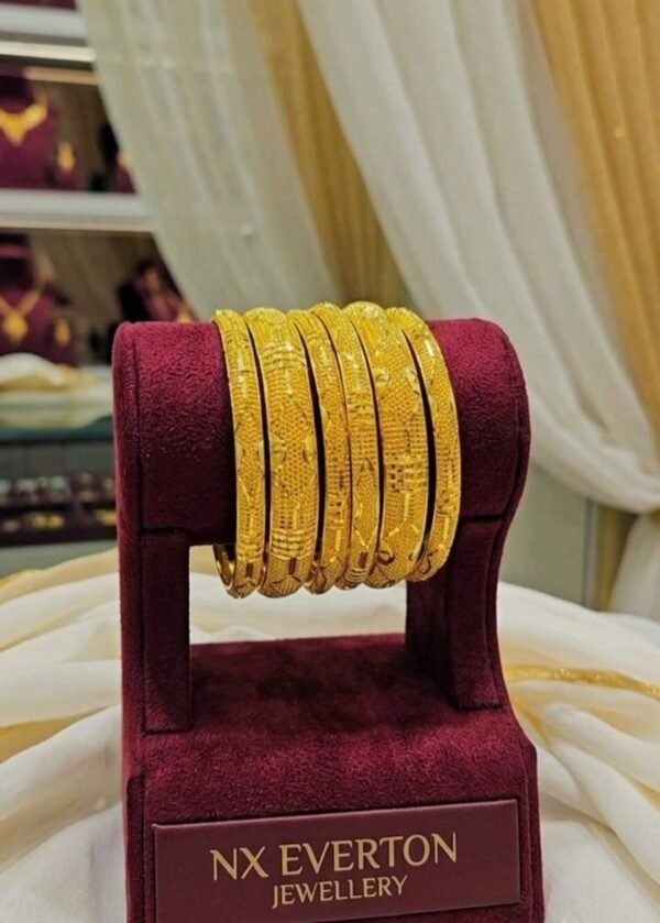 Premium 5 Gram Gold Plated Bangle Set of 6 for Women