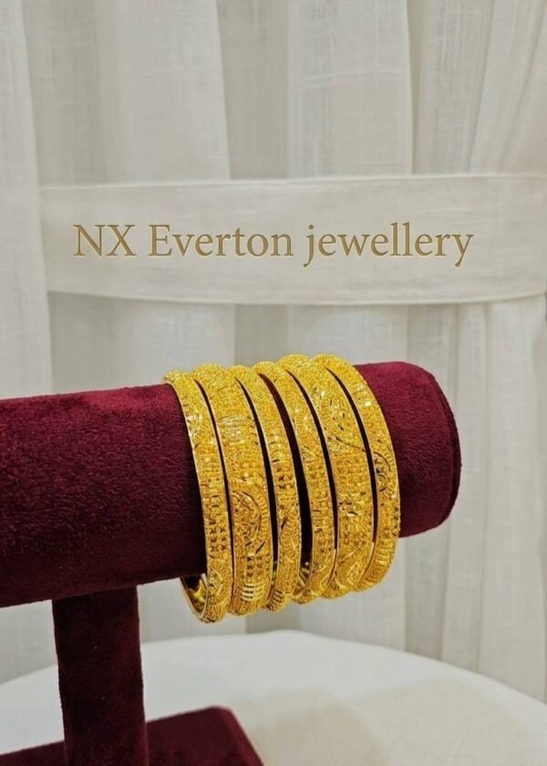 24K Gold Plated Bangle Set (Pack of 6) –
