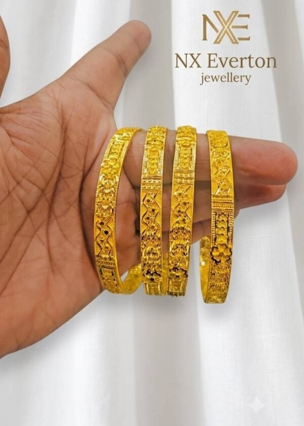 5 Gram Gold Plated Bangle Set of 4 for Women