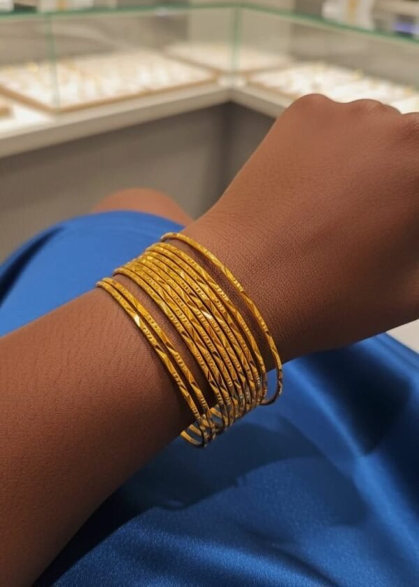 2 Gram Gold Plated Bangles - ( Set of 12 pic )