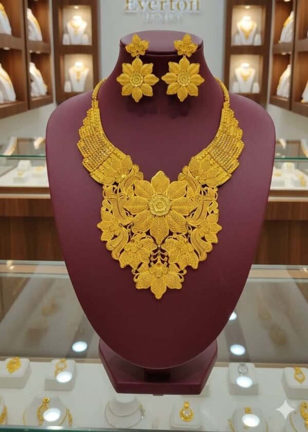 Dubai Style Blooming Flower Bridal Choker set