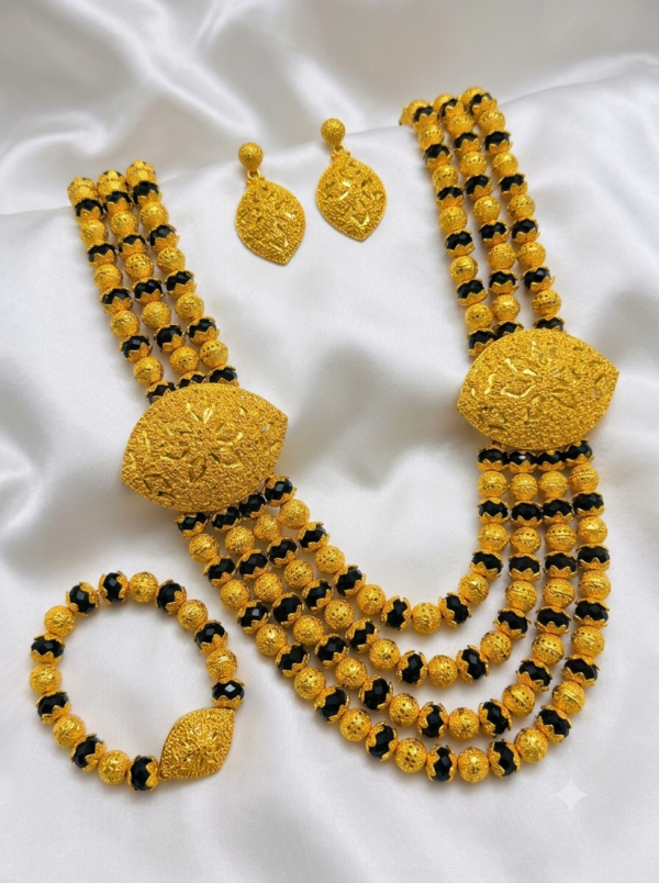 African Design Nglam Jewellery 4 Line Necklace Set