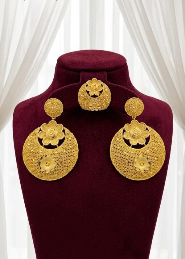 5 Gram Gold Plated Earring & Ring Set