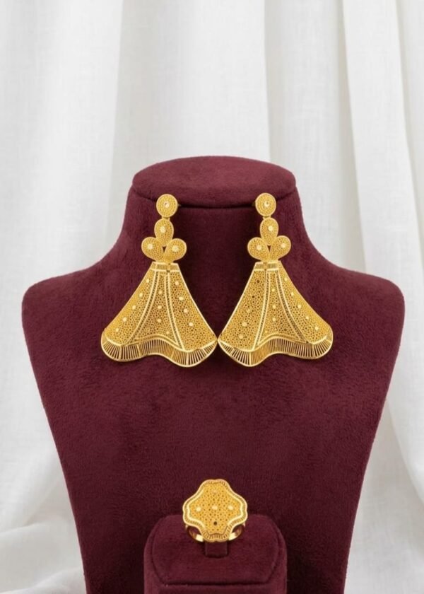 5 Gram Gold Plated Earring & Ring Set
