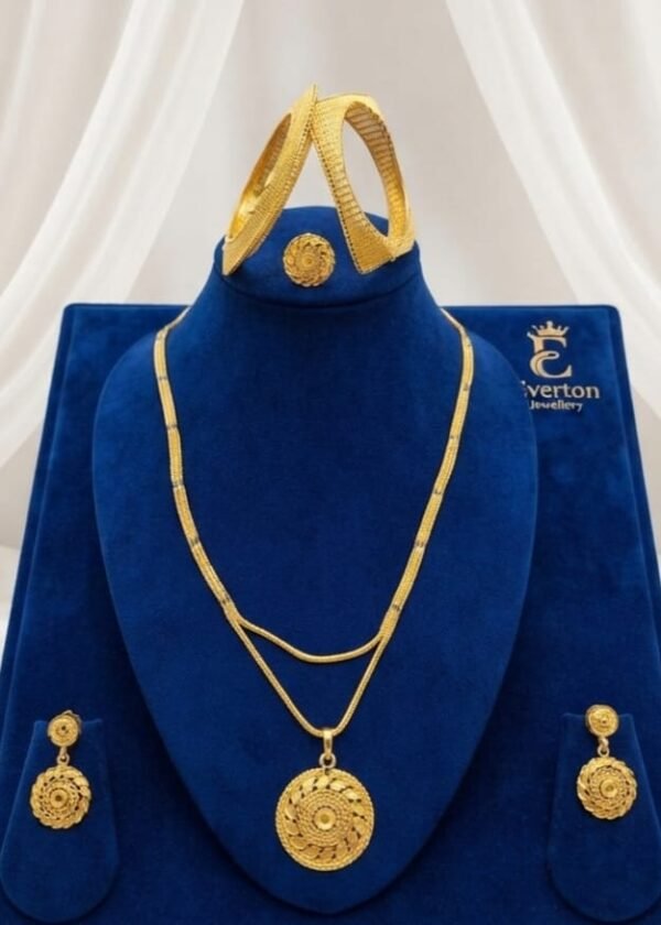 22K GOLD PLATED AFRO GODDESS NECKLACE SET WITH BRACELETS