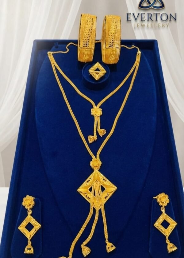 2g GOLD PLATED TRIBAL GOLD NECKLACE SET WITH BRACELETS