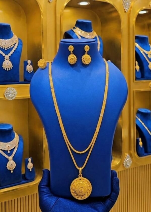 18K GOLD PLATED FIGARO CHAIN NECKLACE SET