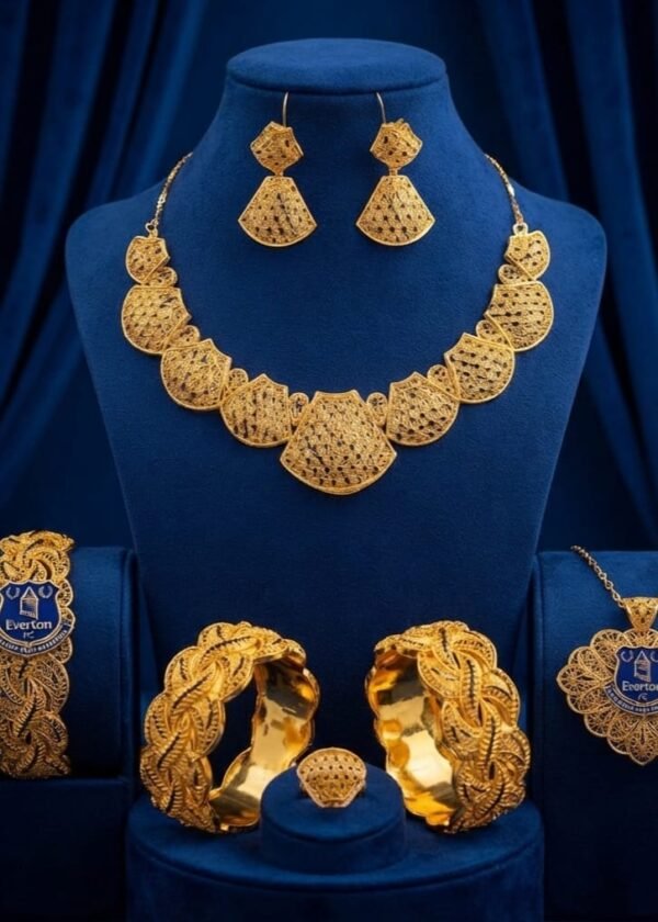 22K GOLD PLATED AFRICAN RADIANCE NECKLACE SET WITH BRACELETS