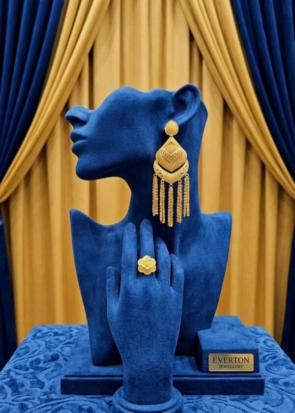 AFRICAN GOLD PLATED DANGLE EARRINGS (22K, 5G)