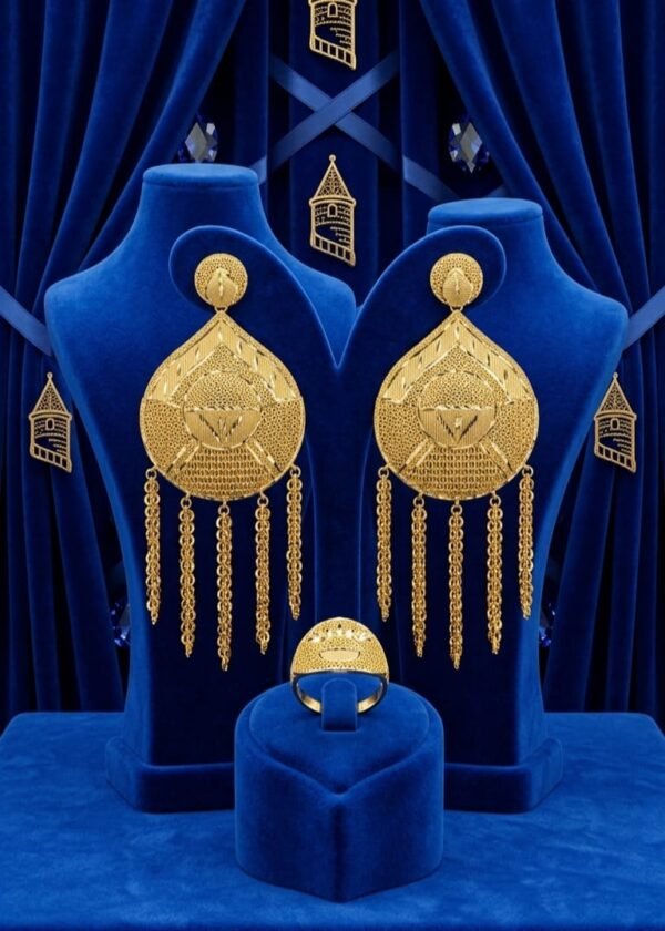 URBAN AFRO-LUX 22K GOLD PLATED STATEMENT EARRINGS