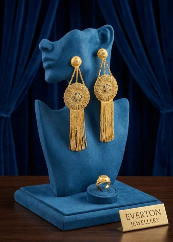 African Royal Elegance Earrings 22k Gold Plated