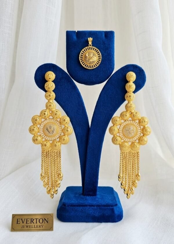 Afro Luxe Statement Earrings 22k Gold Plated