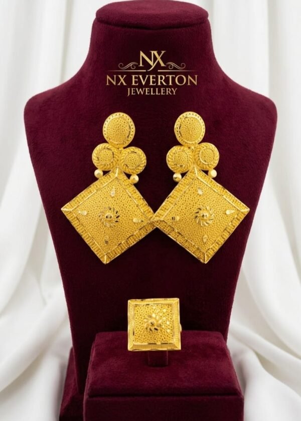 African Luxe Drop Earrings 22k gold plated