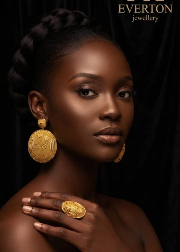 Golden Queen African Earrings 22K gold plated
