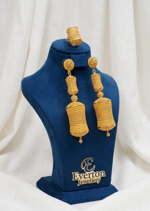 African chained gold plated hoops