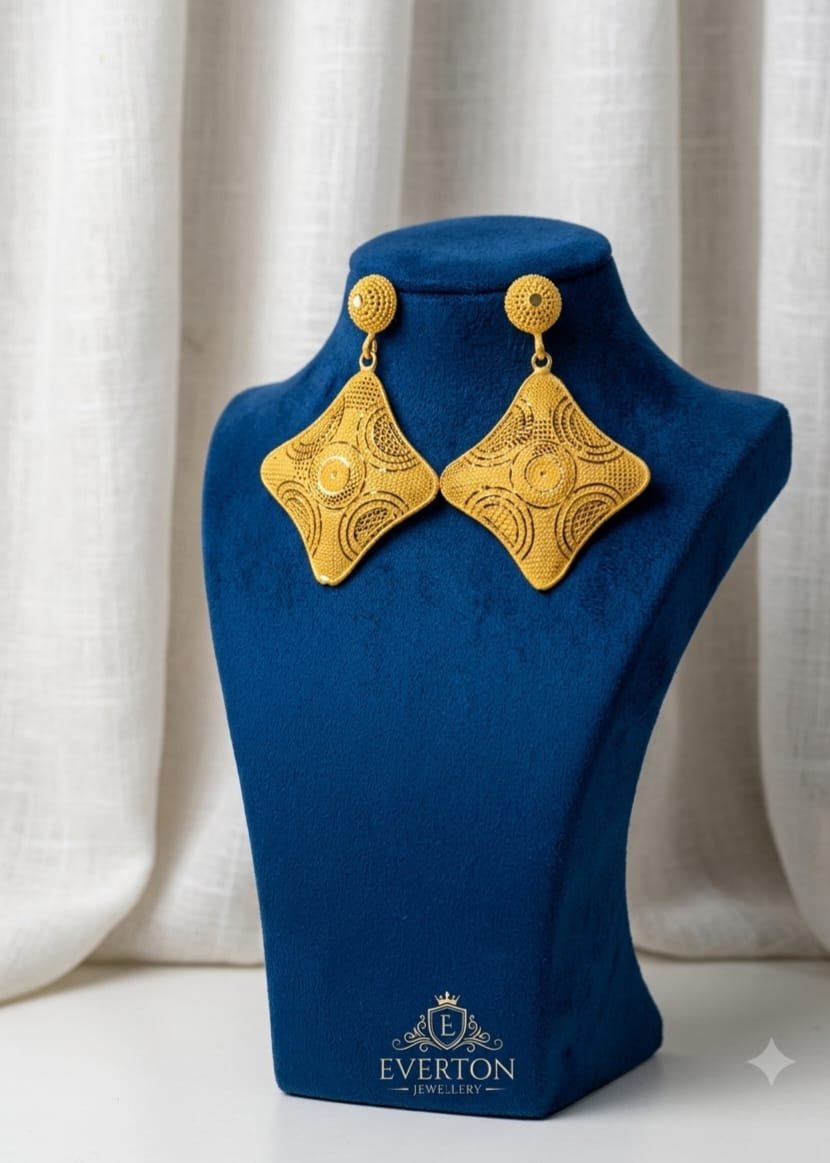 African structural gold plated Earrings
