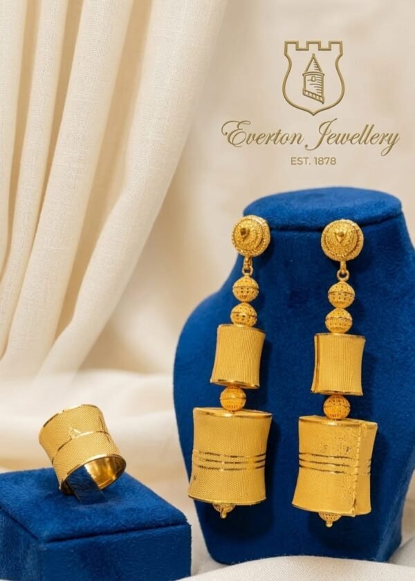 African Imperial Glow Chained Earrings