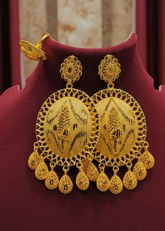 African Empress Earrings with Ring