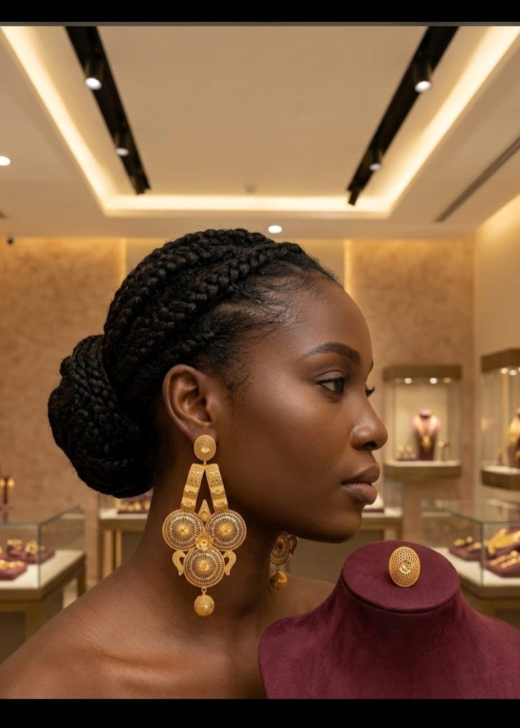 African Zuri 22k Gold Plated Earring