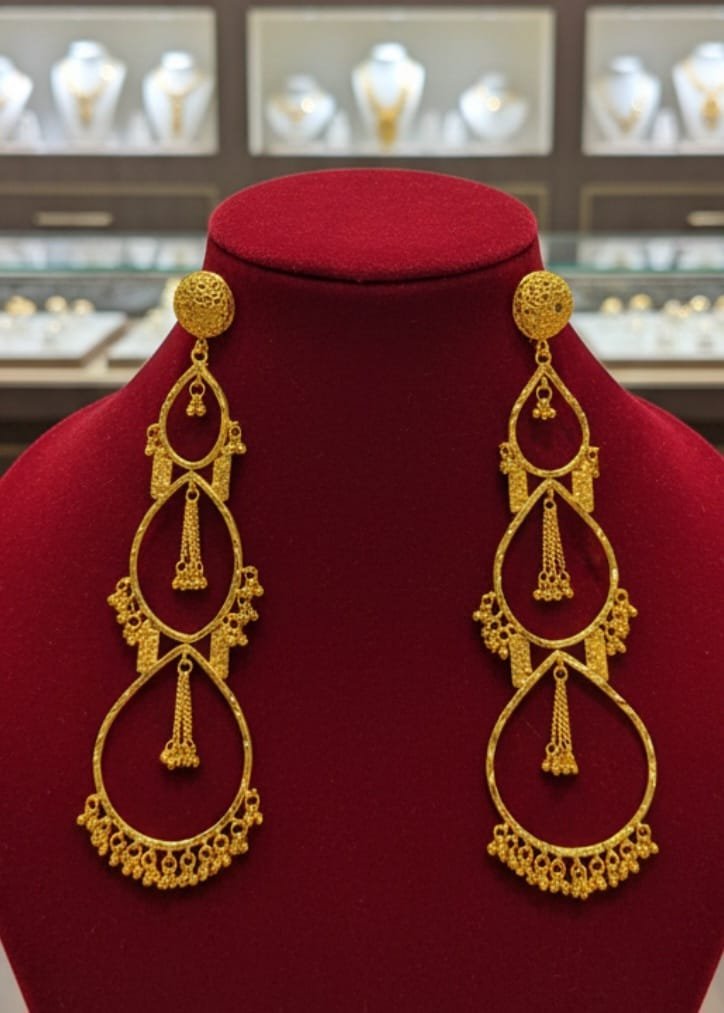 African Tribal chained earring set