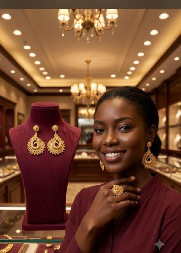 African traditional coral designed earrings