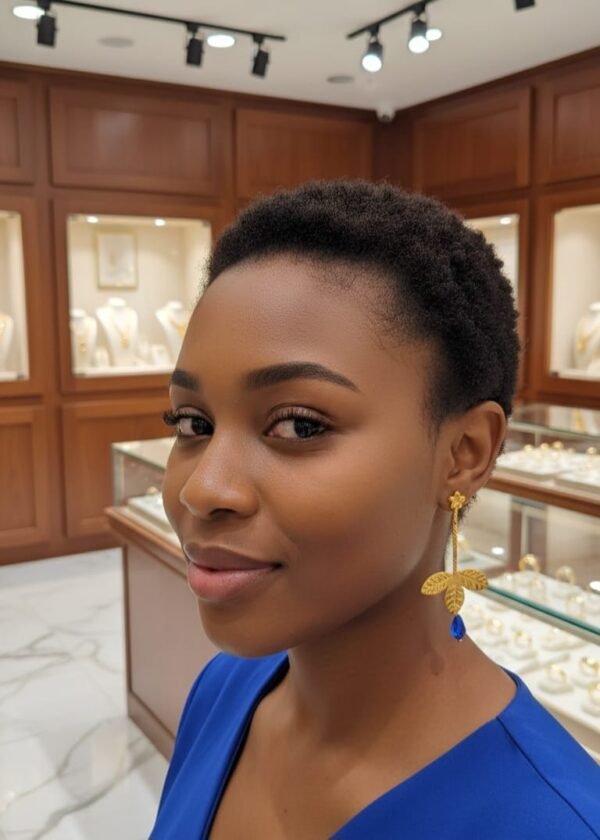 African Golden Plated Earring