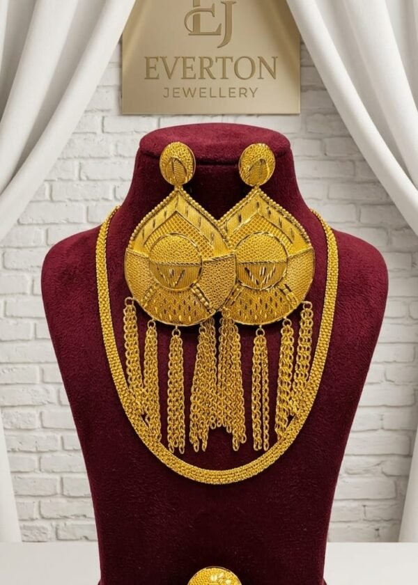 Luxe Link Earrings with chain necklace set