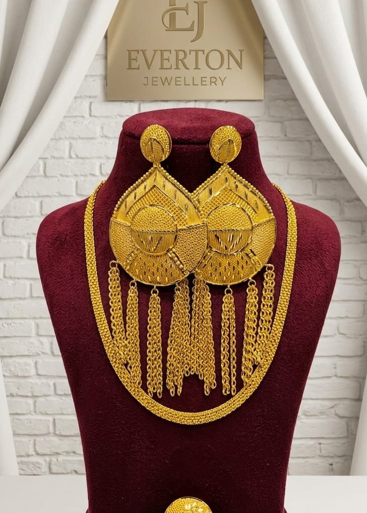 Luxe Link Earrings with chain necklace set