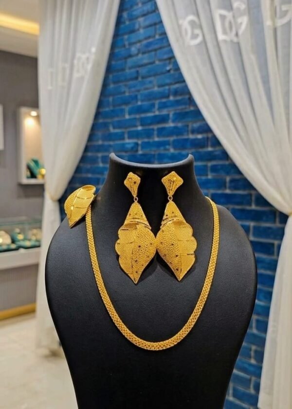 Zuri Gold Earrings & Matching Chain Set