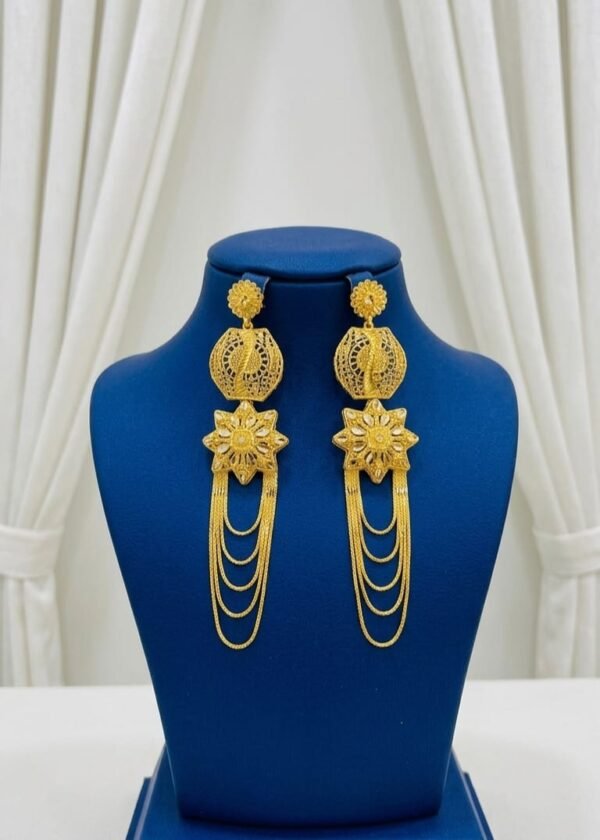 Alika African Bridal Statement Long Tassel Earrings